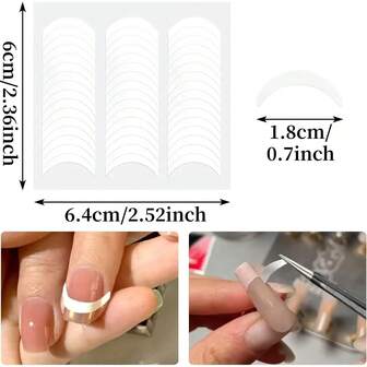 288/480/576pcs French Nail Art Stickers White Self-Adhesive Nails Strip Tips Guides For DIY Decoration Stencil Tools ,Fringe Tip Decals