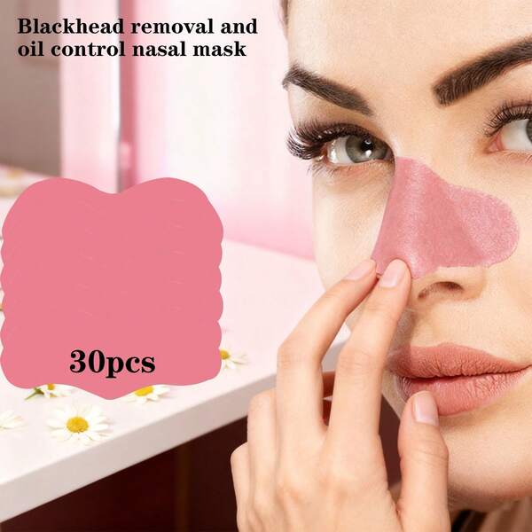 30pcs Gentle Cleansing Pore & T-Zone Care Nose Strips, Blackhead Removal, Moisturizing Nose Care Patches
