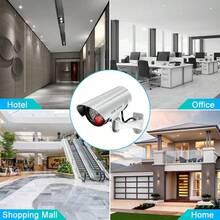 太阳能/电池供电户外仿真安防摄像头，带LED灯，模拟子弹头摄像头系统，适用于住宅、商业场所、家庭安防、室内/室外使用。 - 彩色 - 查看 3