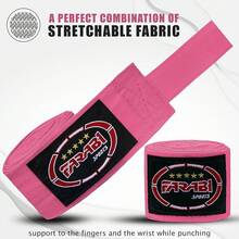 Farabi Sports Niños Vendas Boxeo 2.5 Metros Vendas de Boxeo MMA Muay Thai bendas de Boxeo y Guantes Interiores - Rosa - Ver 10