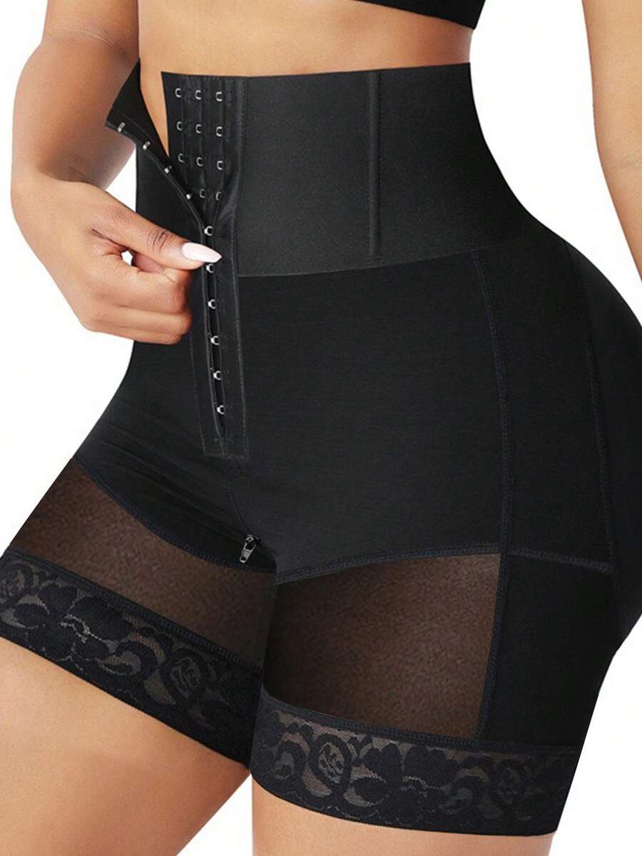 运动户外 1 件女式高腰塑身衣收腹提臀压缩腰带，适用于瑜伽、健身、塑身和各种场合塑身短裤腰部训练器紧身胸衣健身房配件 - 黑色 - 查看 1