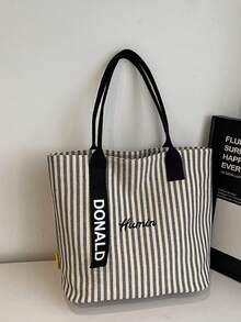 Túi xách đeo vai màu tương phản thời trang, đa năng khi đi làm - màu đen - Xem 12