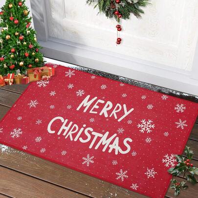 Christmas Front Door Mat Xmas Decorative Welcome Door Mat Washable Floor Mats Outdoor Indoor Non-Skid Door Mat Entryway Doormat For Bedroom Living Room Kitchen Nursery