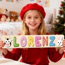 Name Puzzle, Personalized Puzzle, 1st Birthday Baby Girl, Christmas Gift, Wooden Toy, Custom Name Logo, Personalized Name Wooden Puzzle Toddler Learning Toy Block Custom Gift Preschool Early Education Toy Boy Girl Easter Christmas Christmas Birthday Gift For Kids - Candy, Nothing Else. - View 2