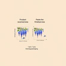 Wisteria Flowers Plant Wall Stickers, Wisteria Flowers And Bird, Removable Waterproof PVC Stickers, Suitable For Living Room, Office, Makeup Room Background Wall Decoration, Home Decoration - Multicolor - View 7