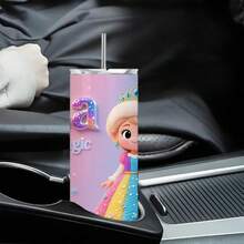 Frozen  20oz Stainless Steel Tumbler With Straw & Lid -  & Olaf Design (No Olaf),  Cup, 's Ice Magic Theme, Pink & Blue Sparkling Frozen Drinkware For, Christmas Gift,, Travel - 1 chiếc - Xem 8