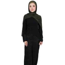 Modal Cotton Hijab Scarf For Women With Undercap Set,OliveGreen - OliveGreen - View 5