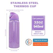 OwaIa(Wicked- Pearl Pink-Gliinda), 32oz/945ml Outdoor Sports Water Bottle, Double-Layer Vacuum Insulated Portable Drinking Cup, Travel Ice Coffee Cup, Features A One-Handed Opening Design, Double-Walled Vacuum Insulation, And A Snap-Lock Portability. Keeps Ice Cubes Warm For 6-12 Hours Without Melting. Ideal For Travel, Office, Gym, And School Use, And A Perfect Gift For Christmas Eve, Christmas, And New Year's. - 粉紅色旋律 - 查看 5