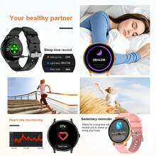 智能手表，配备2.01英寸大屏幕、无线5.3系统、200mAh大容量电池，兼容安卓智能手机，支持无线通话、睡眠追踪、计步器等功能——男女皆宜——理想的圣诞礼物 - 彩色 - 查看 7