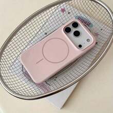 Luxury Glossy Fluorescent Liquid Silicone Phone Case, Compatible With IPhone 17 Air, 16, 15, 14, 13, 12, 17 Pro Max Plus, With Magnetic Soft Cover - 粉色 - 查看 11