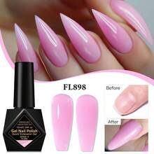 FOUR LILY 4 pièces Gel de construction rapide LILY 10ml, vernis à ongles clair, rose nude, renforçateur d'extension pour nail art