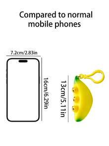 New Creative Funny Interestings Queeze Bean Decompression Keychain Cute Fun Key Ring Three-Eyed Banana Squeeze Keychain Decompression Venting Popping Eyes Simulation Banana Keychain Pendant Decompression Artifact Car Keychain Gift - Multicolor - View 4