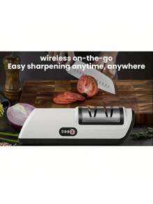 Professional USB Rechargeable Electric Knife Sharpener - 20° Straight Edge Dual-Stage Sharpening | 1200mAh Large Capacity Battery, Suitable For Kitchen Knife Grinding And Polishing - Applicable To Chef's Knife, Slicing Knife, Santoku Knife, Peeling Knife And Ceramic Knife - Ideal Choice For Home Kitchen, Professional Restaurant And Cooking Enthusiasts - Multicolor - View 5