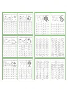 Caderno de Prática de Letras A-Z (1 unidade), incluindo exercícios de escrita, caderno de caligrafia reutilizável e livro mágico para praticar, ideal para estudantes, material escolar, presente perfeito para volta às aulas, Natal, recompensas de aprendizagem, férias ou aniversários.