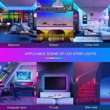 RGB LED Strip Light, With 44key Remote Control, Can Adjust Color And Brightness, The Length Can Be Cut, Very Easy To Install, LED Lights Suitable For Home Interior Decoration, Festival Atmosphere Light, Party Atmosphere Light, Fun Light Wall Decor Halloween Decor Gift - Multicolor - View 6
