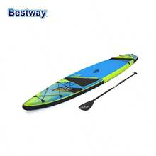 Bestway 65373 Water Cruise Surfboard Set, Inflatable Vertical Paddleboard Anti-Slip Deck, Including Paddleboards, Paddles, Hand Pumps, Backpacks, Ropes, Fins, Suitable For Adults Of All Levels, 12'6" X 31" X 6"/3.81m X 79cm X 15cm - Blue - View 4