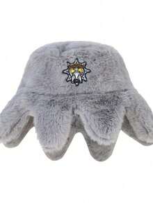 New European And American  Fashion Bucket Hat Retro Autumn And Winter Warm Rabbit Fur Octopus Hat Casual Hat - Grey - View 1