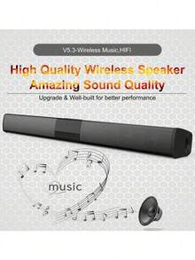 20W Echo Wall-Mounted Subwoofer Speaker - Bluetooth & USB Connection, Hi-Fi Surround Sound, Noise Cancelling Karaoke/Home Theater Speaker, Suitable For TV/Phone/Laptop - Black - View 7