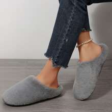 Womens Slippers Fall Winter Shoes Soft Plush Memory Foam Slippers Warm Fuzzy Fluffy Bedroom Slippers Ladies House Shoes Cotton Fuzzy Slippers Indoor House - 灰色 - 查看 9