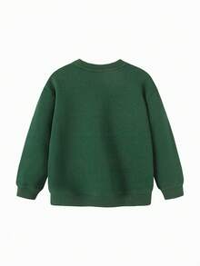 mini bala Kids Sweatshirt, Soft Long Sleeve Layer, Fall Collaboration - Dark Green - View 5