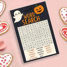 بطاقة تهنئة تفاعلية "بحث كلمات هالوين" مع مظروف - تصميم لغز مخيف، مثالية للمهتمين بهالوين، مناسبة للاحتفالات المناسبة، بطاقة تهنئة - متعدد الألوان - مشاهدة 8