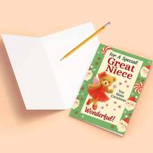 1 بطاقة تهنئة جذابة بشكل دب مع مغلف (11 سم * 16 سم) - تصميم "تمنيات عيد الميلاد لك"، مشهد احتفالي مع سانتا وقصبات السكر، مثالية للابنة وأحبائك، مناسبة لاحتفالات عيد الميلاد، بطاقة تهنئة عيد الميلاد|بطاقة دب عيد الميلاد|بطاقة ورقية للتهنئة - متعدد الألوان - مشاهدة 6