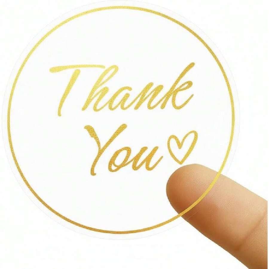 1.5 Inch Clear Thank You Stickers Roll – 500 PCS Gold Foil Script, Waterproof Transparent Adhesive Labels For Small Business Packaging, Gift Bags, Envelopes, Weddings & Events,27898574 - Nhiều màu - Xem 1