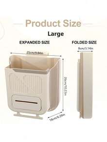 1 thùng rác treo gấp gọn, thích hợp cho cửa tủ bếp, thùng rác hữu cơ bằng nhựa dung tích 1,5 gallon, thiết kế treo tiện lợi, tiết kiệm không gian, phù hợp với cửa tủ nhà, phòng tắm, văn phòng, xe RV, ô tô. - Nhiều màu - Xem 8