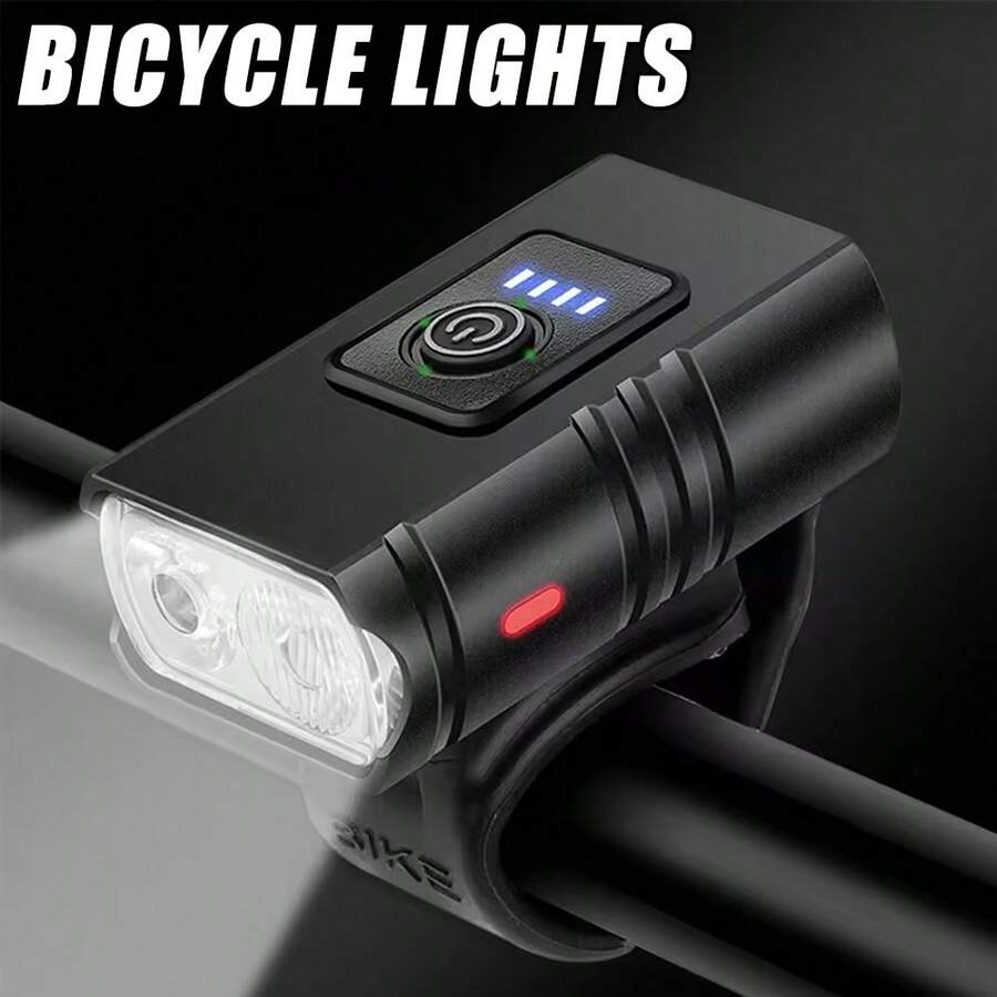​1pc 6-Mode Detachable Bracket Bike Light XPE LED Life Waterproof Type-C Charging Power Indicator​ - Multicolor - View 1