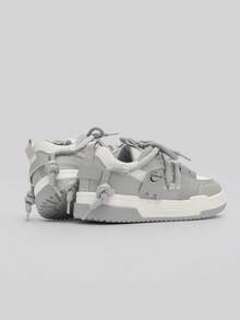 Lightweight & Breathable Low-Top Casual Chunky Sneakers, Versatile For Men - 白灰 - 查看 2