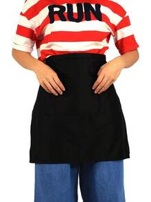 Delantal de Cintura Con 2 Bolsillos , Corto de Media Cintura Para Hogar, Cocina, Pub, Cafetería - Para Mujeres y Hombres, Camareros y Servidores - 1 - Ver 1