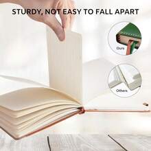 Lined Journal For Women, Medium A5 College Ruled Green Notebook, 188 NFUmberssed Pages Work Notebook With Pocket, 100GSM Thick Paper, Hardcover Vegan Leather Journal For Men Schoolsss Office{Inchsize_nameinch:InchA5inch,Inchcolor_nameinch:InchGreeninch} - Green - 查看 9