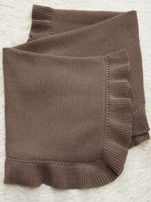 بطانية مطرزة مخصصة قطعة واحدة، بطانية مضفرة مبطنة ناعمة للأطفال، بطانية لون سادة مريحة وصديقة للبشرة مثالية للأريكة وغرفة النوم والأطفال