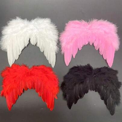 1pc Angel Feather Wings, Photography Prop For Milestone Photos, Costume Accessory, Suitable For Valentine's Day, Gender Reveal