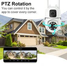 8MP Dual Lens Security Camera, 4K/8MP WiFi Outdoor Camera For Home Security, Supports Two-Way Audio, Smart Night Vision And Motion Detection, 360° Full Home Monitoring Via App - Color Night Vision, Moving Object Tracking, Intercom, Multi-User Sharing, Real-Time Alerts - White - View 8