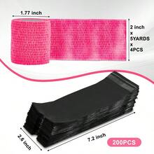 GSYY 200Pcs Black Tattoo Machine Covers And 4 Pink Gr Tape 7.2 X 2.5 Inch Diosable Essional Sealable Tattoo Pen Covers Supplies And Accessories - Black - View 2