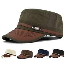 1 Pc Men Camouflage Flat Top Baseball Cap, Adjustable Outdoor Sun Protection Casual Hat For Spring Autumn Travel Beach Party