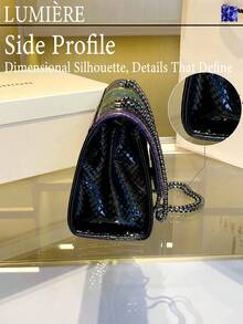 1pc Women's New Autumn/Winter Snake Skin Pattern Shoulder Bag, Gradient Color Crossbody Bag, Luxury Classic Handbag, Wallet Set - Multicolor - View 9