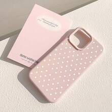 White Polka Dot Pattern Pink Phone Case For IPhone 17/17 Pro Max/17 Air/16/16 Plus/15/14/13/12/11 Series, Small Christmas Gift, Cute Cartoon Aesthetic Shockproof Fashionable Women's Soft Case, Creative Design, Suitable As A Christmas Gift For Relatives And Friends Long Sleeve Tops - 1pc - 查看 6