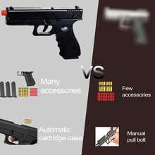 Toy Gun With Soft Bullet, 60 Round Soft Bullet Toy Foam Full Auto Toy Gun - Empty Case Ejection, 3 Magazines, 18 Shells, Halloween And Christmas Gift - 黑色 - 查看 6