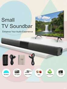 20W Echo Wall-Mounted Subwoofer Speaker - Bluetooth & USB Connection, Hi-Fi Surround Sound, Noise Cancelling Karaoke/Home Theater Speaker, Suitable For TV/Phone/Laptop - Black - View 2