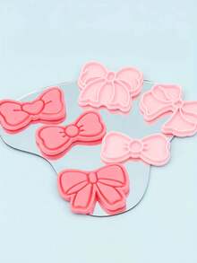 1pc 3D Bow Series Cookie Cutter DIY Clay Cartoon Cookie Molds Baking Tools, Kitchen Supplies - Pink - View 8