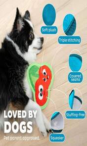Outward Hound Tough Skinz Durable Squeaky Dog Toy With Two Tough Layers, Avocado, Green, Medium - MàuC - Xem 4