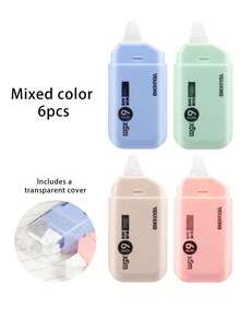 6卷装双面胶带，6毫米 x 5米，多种柔和颜色可选，不粘手，多用途胶带，适用于剪贴簿、拼贴画、相册、日记、手工制作、办公用品、返校准备、便携式塑料瓶，精准尖头，粘贴顺滑，工艺用品 - 彩色 - 查看 12