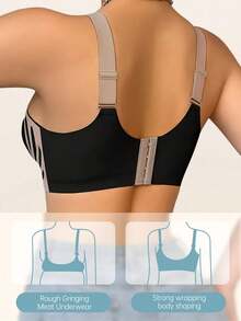 Light Chest Support Binder Bra, Soft Support Seamless And Lightweight, Breast Shaping Push Up With Side Support For Large Breasts, Elegant And Comfortable - Black - View 7