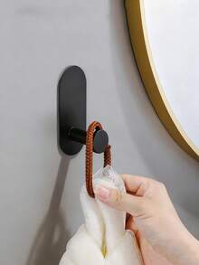 4pcs/set Estantes adhesivos para toallas para pared de baño, soporte para toallas para cocina, baño y lavandería de acero inoxidable, anillo para toallas de mano, soporte para paños de cocina sin taladrar, colgadores de toallas de gran resistencia, barra para toallas de mano/rostro, ganchos, organizadores de almacenamiento de baño, accesorios de ferretería - Negro - Ver 7