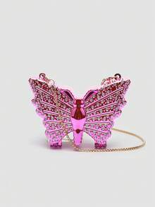 1 Túi cầm tay mini đính đá lấp lánh màu vàng/bạc, Túi đựng đồ trang điểm thời trang đa năng dành cho nữ, Hộp đựng trang sức/tai nghe, Quà tặng cho nữ, Thích hợp cho ngày lễ tình nhân, tiệc tùng, đám cưới, hẹn hò, Có thể dùng làm túi đeo vai/túi đeo chéo, Ví đựng tiền xu thanh lịch cho nữ - Hồng - Xem 6