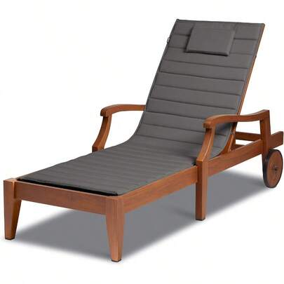 Classic Accessories Storigami WaterResistant 72 X 21 Inch Chaise Lounge Cushion Light Charcoal Patio Cushion