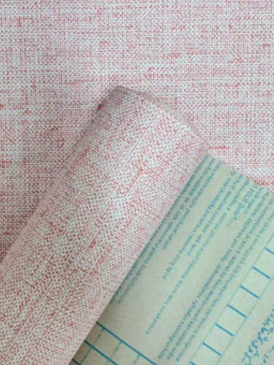 Adhesive Wallpaper Decoration 3D Textured Linen 5m X 45cm - Baby Pink - View 1