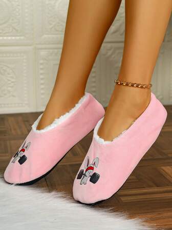 Pantuflas suaves y cálidas para interiores, pantuflas cómodas, ligeras y silenciosas para el dormitorio, zapatos de casa con diseño de conejo lindos para el invierno